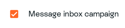 Message inbox campaign checkbox checked in campaign Setup Advanced