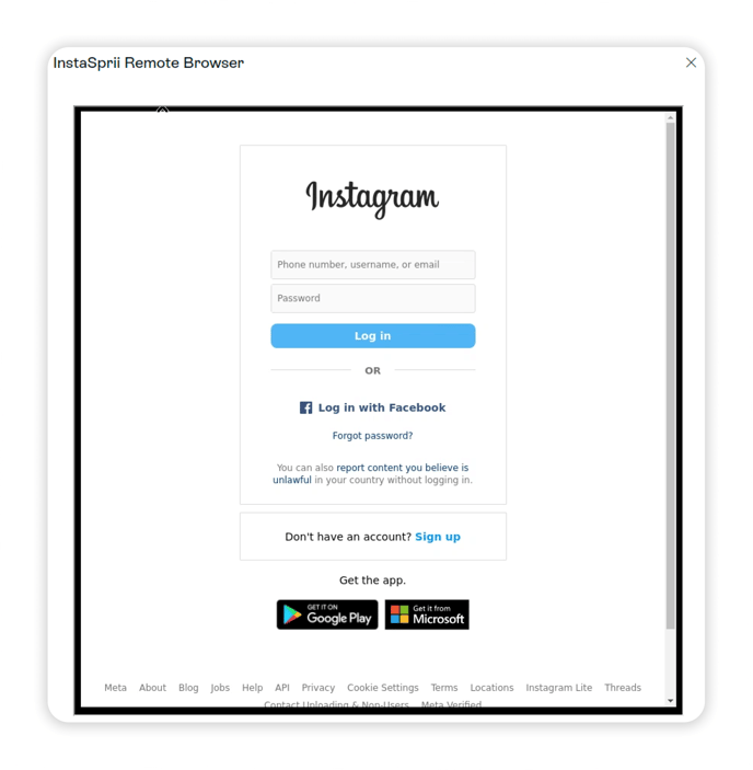 Store pickupinsta login