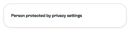 The label Person protected by privacy settings, shown in place of a shopper's name