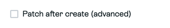 Patch after create option unselected