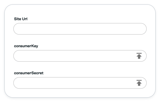 Empty Site Url, consumerKey and consumerSecret fields