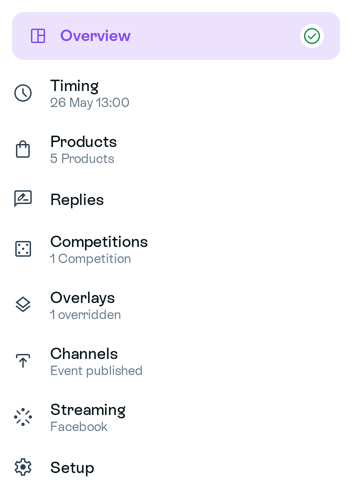 Campaign Overview example showing its setup steps ready