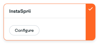 InstaSprii plugin card with an orange active check
