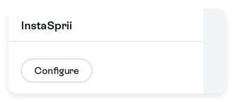 InstaSprii plugin card with Configure