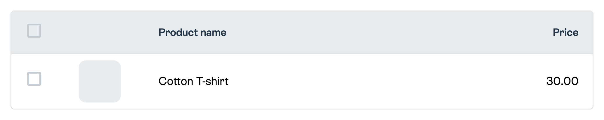 Example product in the campaign product list