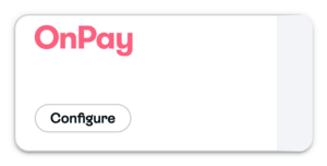 OnPay payment card with Configure