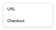 Message buttons options showing URL and Checkout
