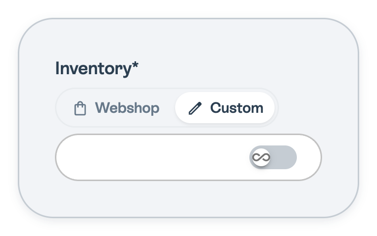 Inventory with Custom selected and unlimited inventory turned off