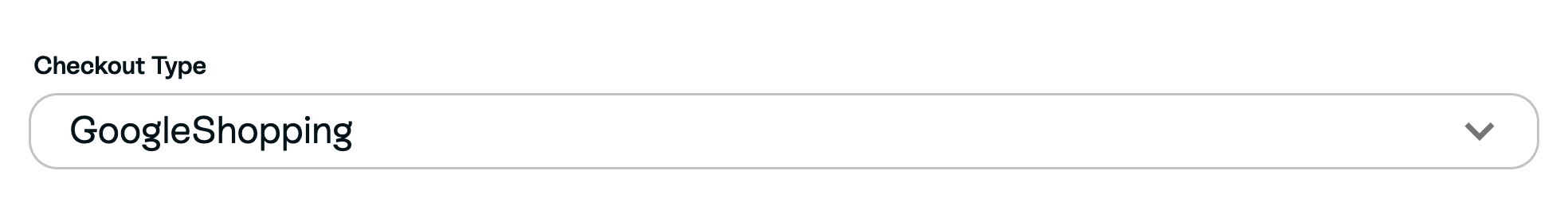 Checkout Type field with GoogleShopping selected