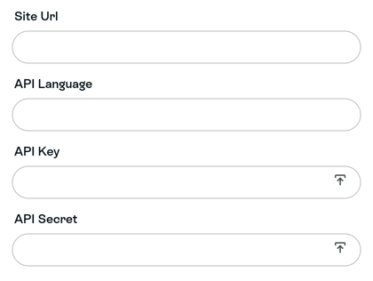 Blank Lightspeed Site Url, API Language, API Key and API Secret fields