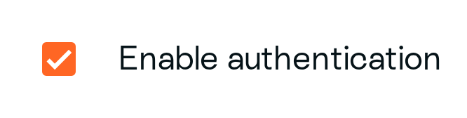 Enable authentication selected